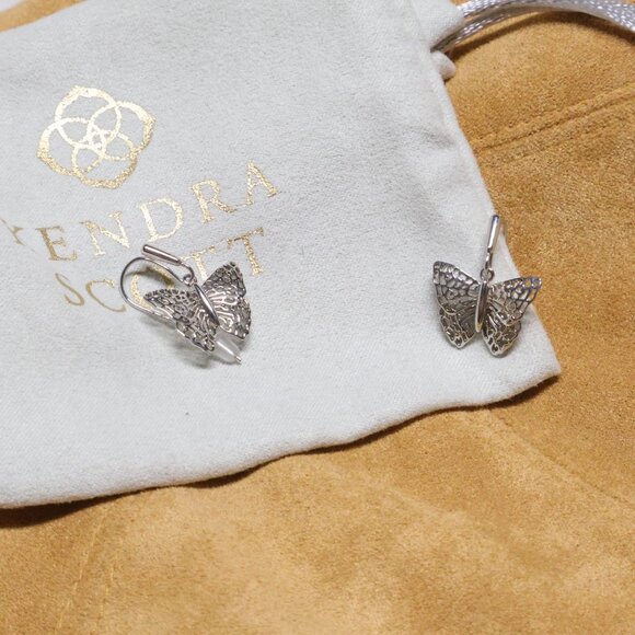Kendra Scott - Hadley Butterfly Silver Small Earrings - Picture 2 of 3